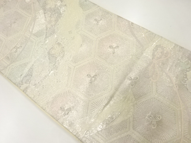 JAPANESE KIMONO / ANTIQUE FUKURO OBI / SILK / WOVEN PINE & KIKKO